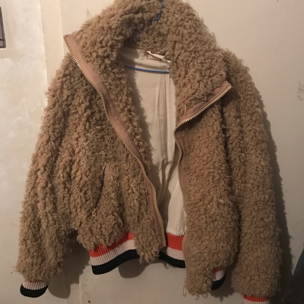 Free People Fuzzy Teddy Coat